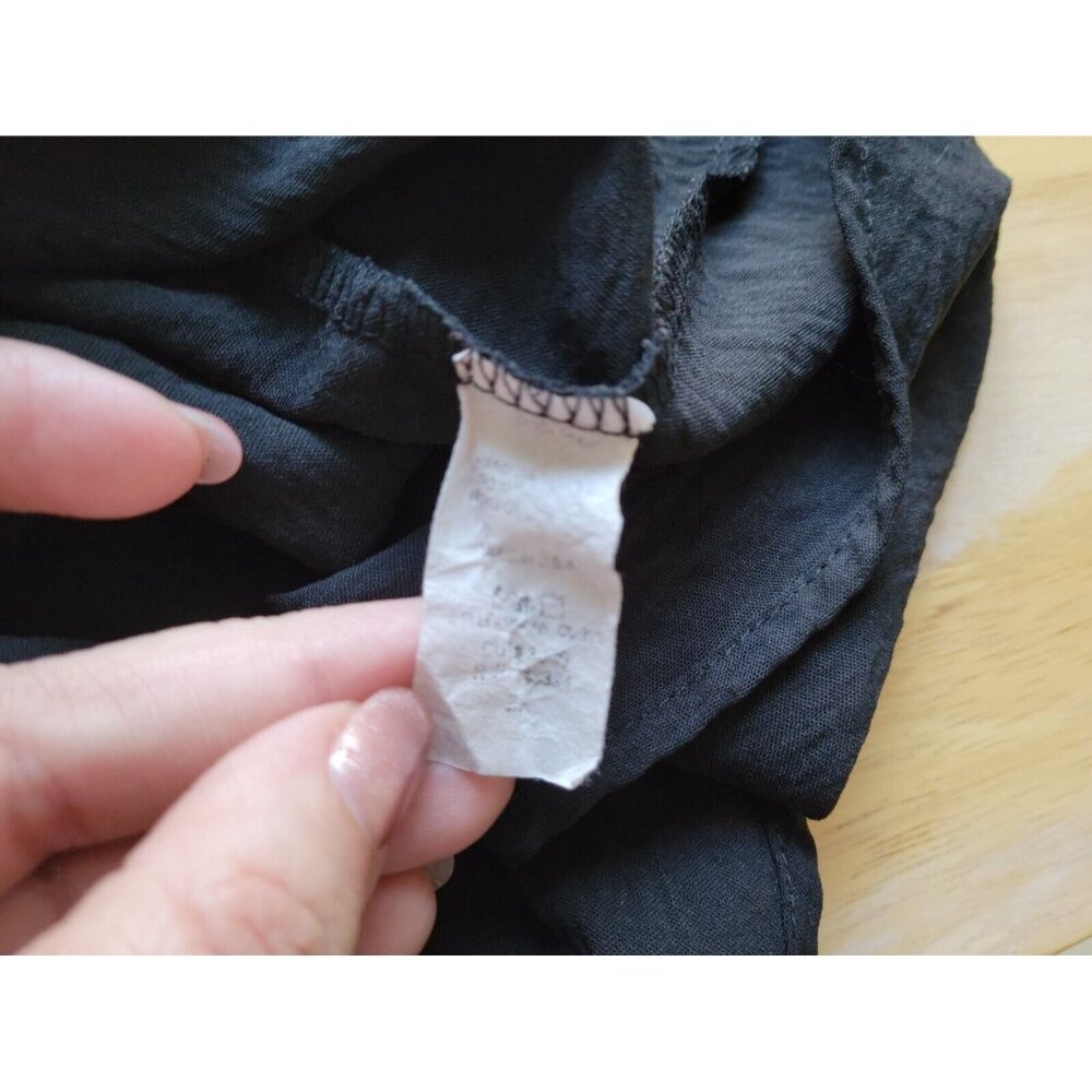 Cotton Bleu Womens Top 2X Plus Long Sleeve Black Keyhole Neck Sheer BLA200E - Picture 6 of 7